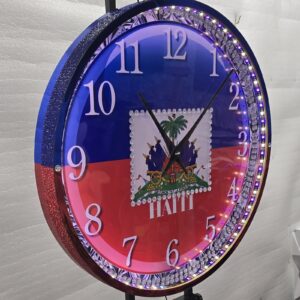 Wall Clock Haitian Flag